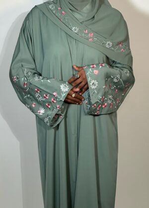 Abaya HAWA vert d'eau